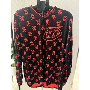 Troy Lee Designs‎ GP Jersey XXL Mens Red Black Skulls Leopard Motocross BMX MTB